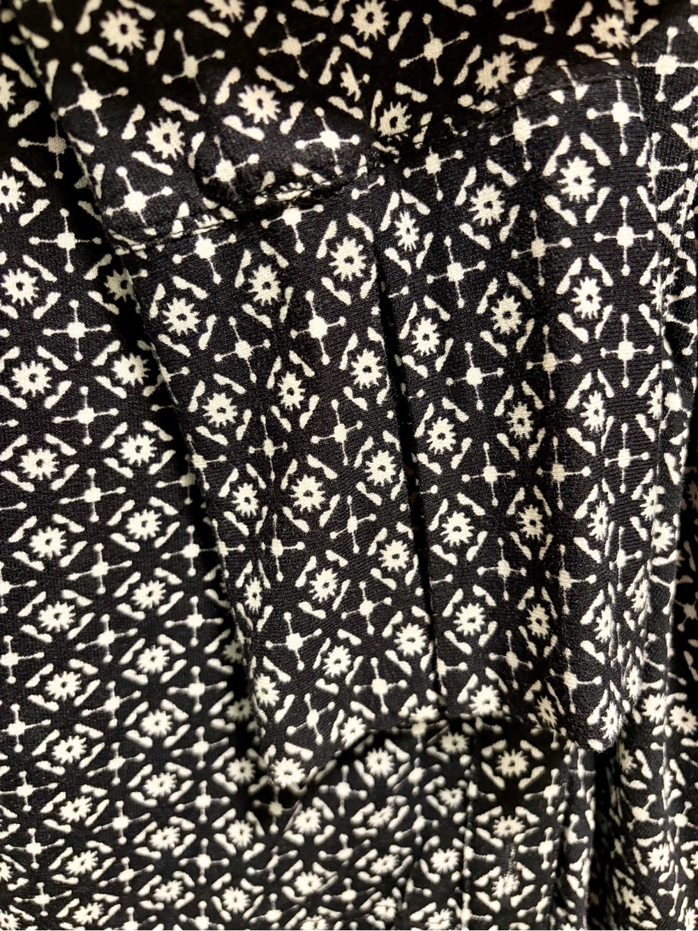 Free People Shayla Mini Shirt Dress — Ruched Black & White Print / Size Medium - Picture 7 of 9